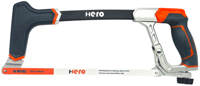HERO Bügelsäge Metallsäge 300 mm HSS Bi-Metall-Sägeblatt 24 TPI
