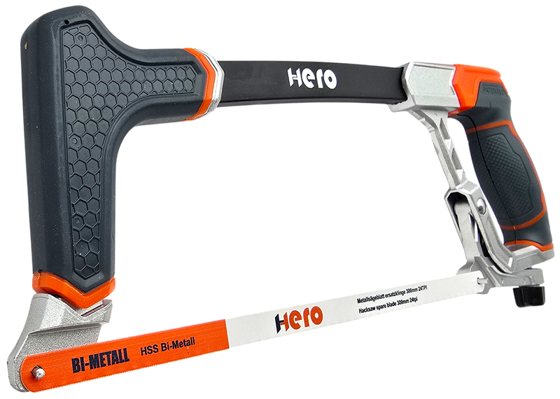 HERO Bügelsäge Metallsäge 300 mm HSS Bi-Metall-Sägeblatt 24 TPI