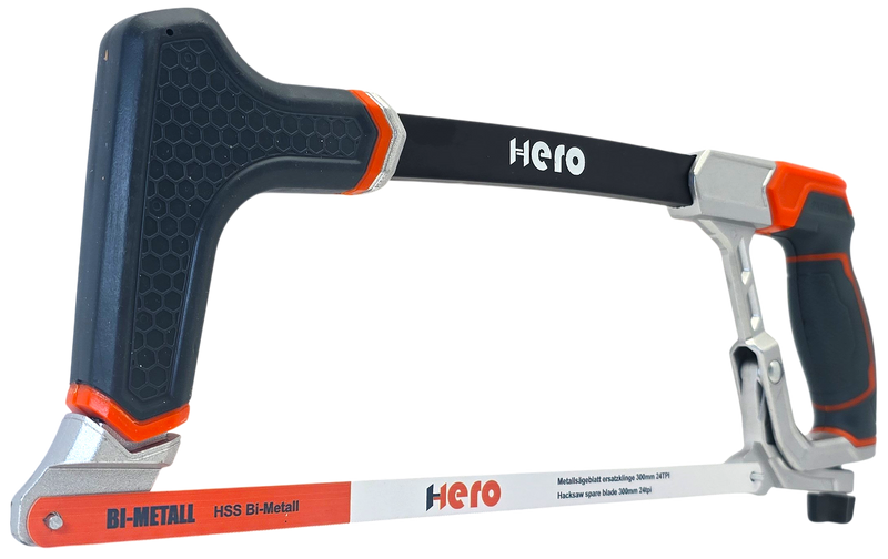 HERO Bügelsäge Metallsäge 300 mm HSS Bi-Metall-Sägeblatt 24 TPI