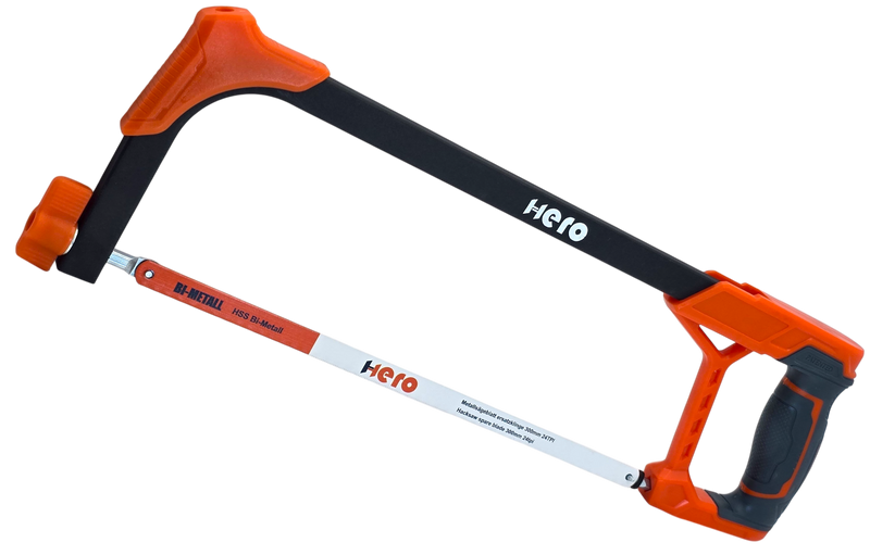 HERO Metallsäge 300 mm Bügelsäge HSS Bi-Metall-Sägeblatt 24 TPI