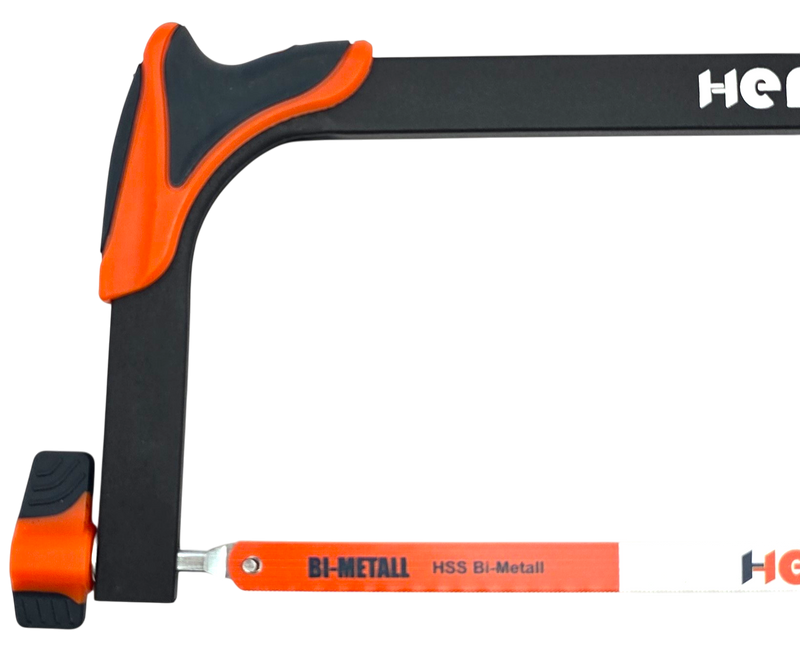 HERO Metallsäge Bügelsäge 300 mm HSS Bi-Metall-Sägeblatt 24TPI Bogensäge Softgriff
