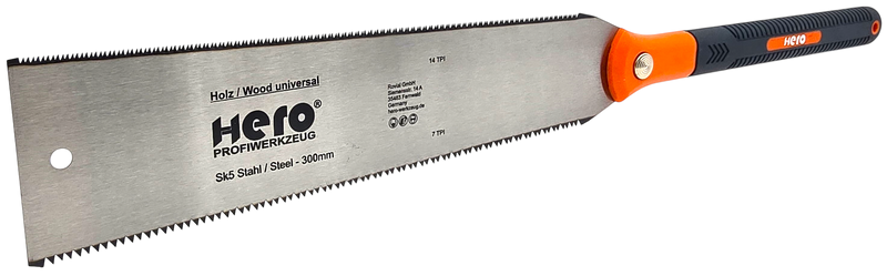 HERO Japansäge Kataba doppelseitige Feinsäge 300 mm für Holz