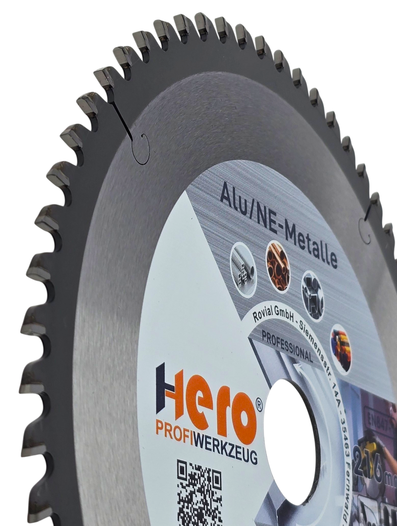 HERO Kreissägeblatt 216 x 30 mm 60Z ALU HM Sägeblatt NE-Metall TCG Professional