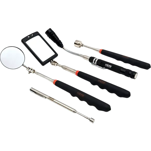 Inspektionsspiegel LED Magnetheber 5tlg Magnetstab Teleskop Inspektionslampe Set
