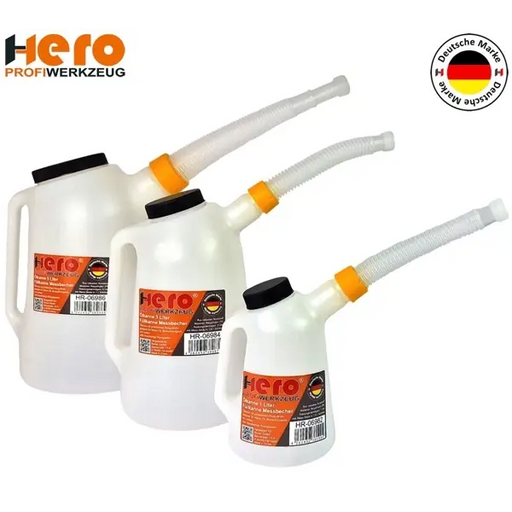 Ölkannen Messkanne Füllkanne SET 1L + 3L + 5L Messbecher Wasser Kanne Kfz HERO