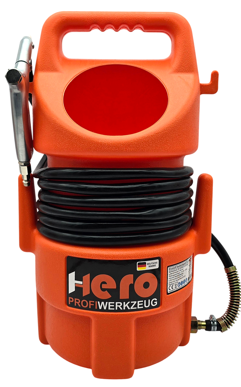HERO Mobiles Sandstrahlgerät 10 Liter – Druckluft Sandstrahler für Rost, Farbe & Werkstatt