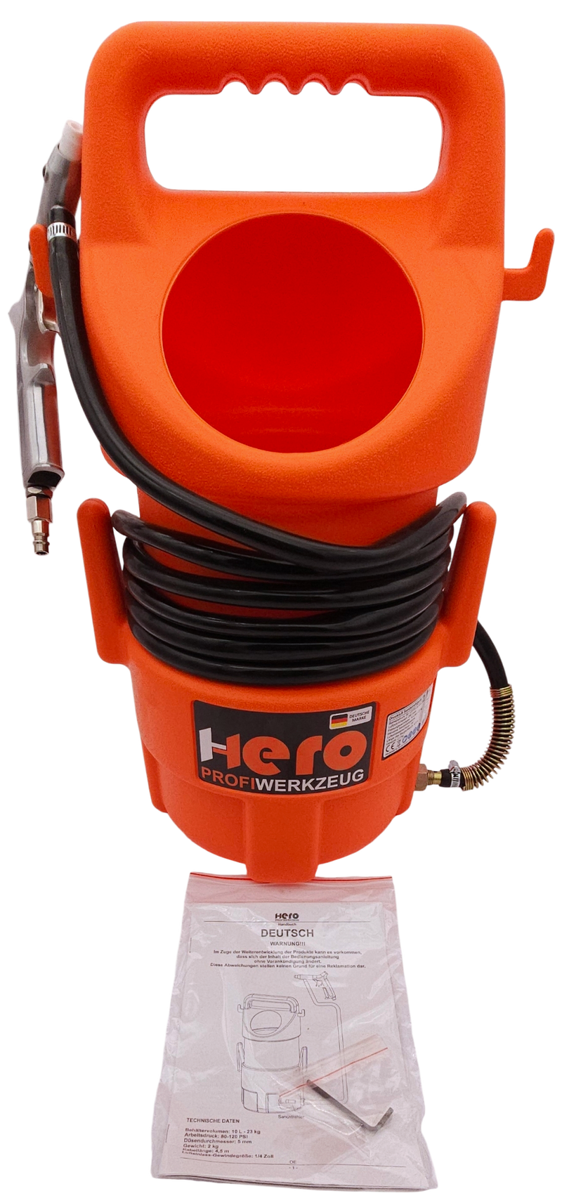 HERO Mobiles Sandstrahlgerät 10 Liter – Druckluft Sandstrahler für Rost, Farbe & Werkstatt