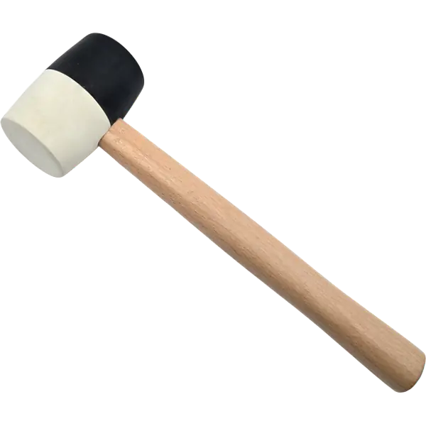 Gummihammer 225g Schwarz/Weiß Hartgummi Kopf Ø 50mm Holzstiel HERO Premium
