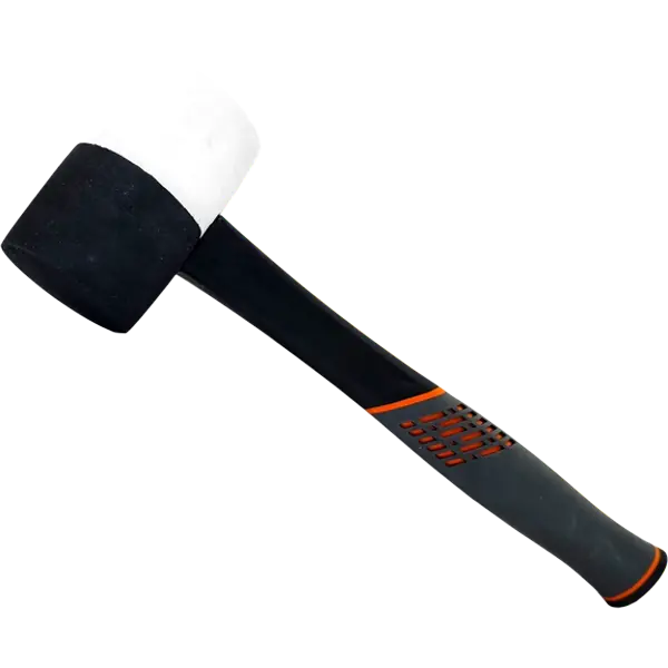 HERO Gummihammer 900g Hartgummi Schwarz/Weiß Fiberglasstiel Hammer Premium