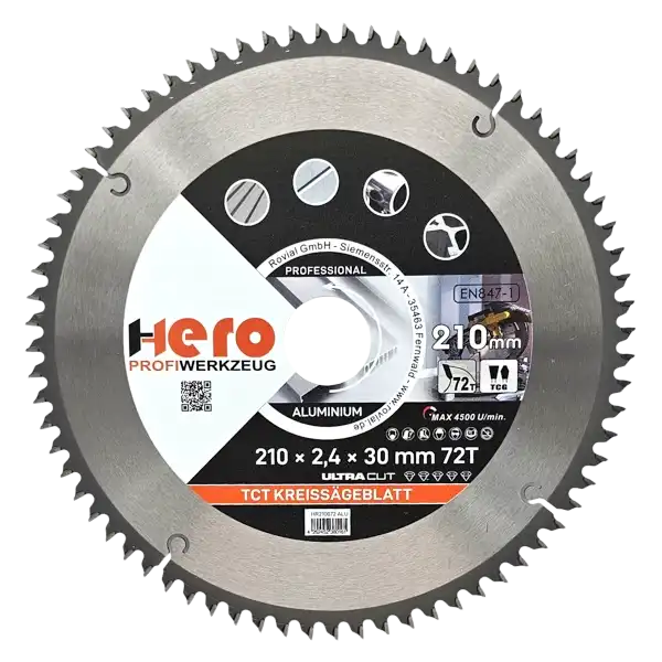 Kreissägeblatt 210 x 30/20 mm 72Z Profi HM Sägeblatt TCT Alu