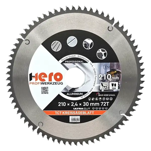 Kreissägeblatt 210 x 30/20 mm 72Z Profi HM Sägeblatt TCT Alu