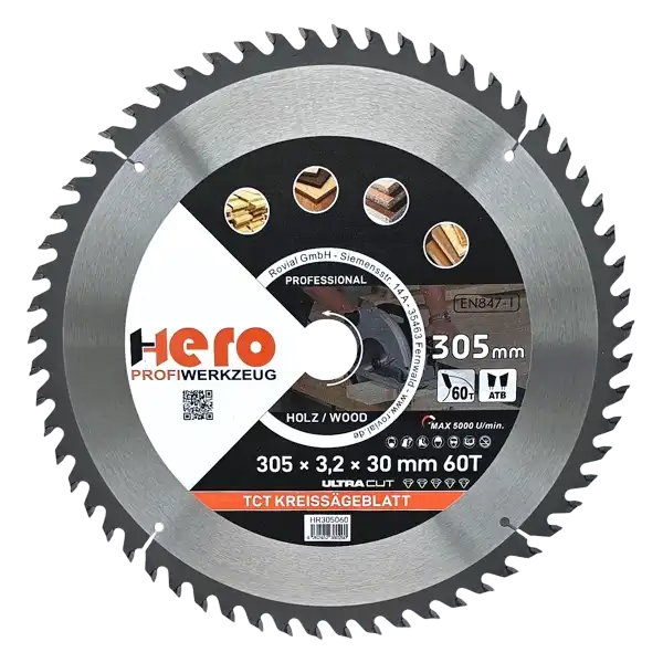 Kreissägeblatt 305 x 30/20 mm 60Z Profi HM Sägeblatt TCT Holz