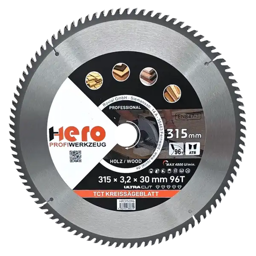 Kreissägeblatt 315 x 30/20 mm 96Z Profi HM Sägeblatt TCT Holz