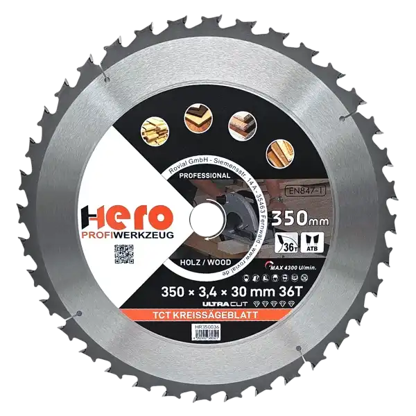Kreissägeblatt 350 x 30/20 mm 36Z Profi HM Sägeblatt TCT Holz