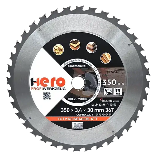 Kreissägeblatt 350 x 30/20 mm 36Z Profi HM Sägeblatt TCT Holz